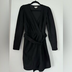 Jason Wu Black Long Sleeve velvet Wrap Dress